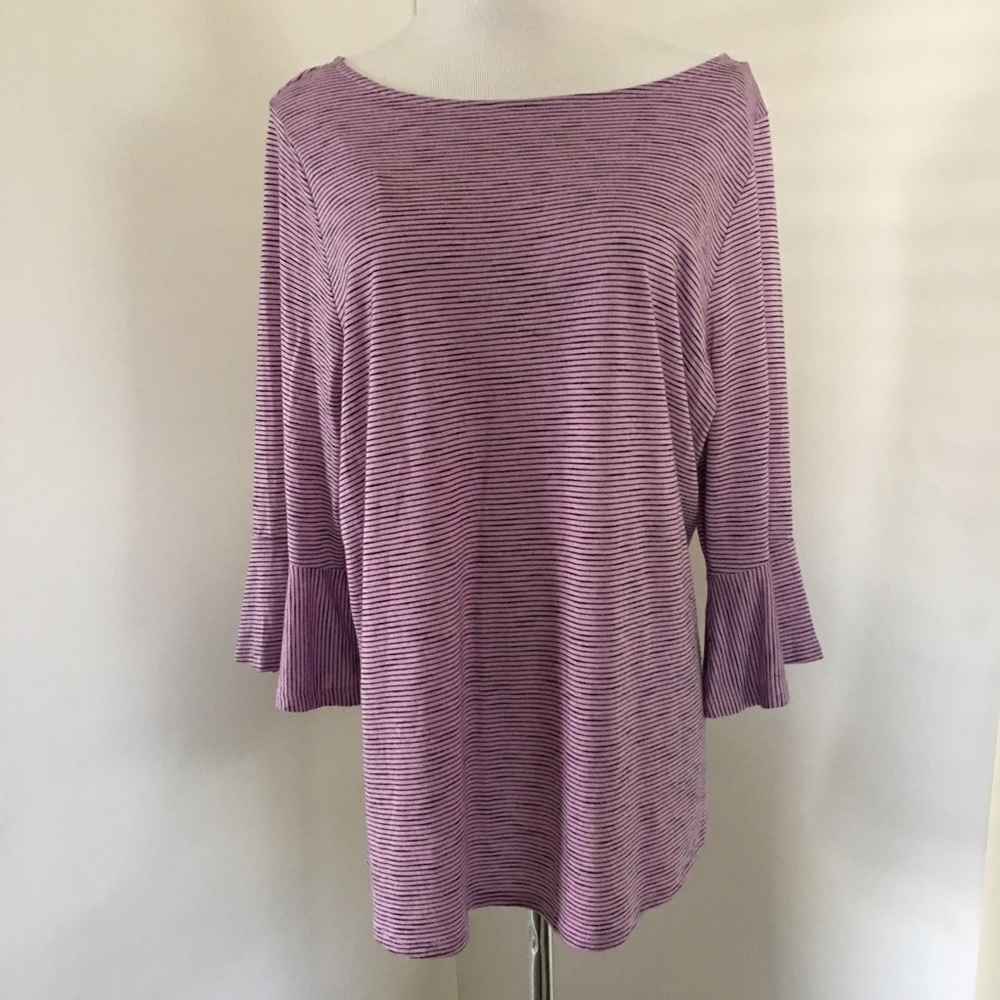 Apt 9 Striped 3/4 Bell‎ Sleeve Tunic Top Sz 14W